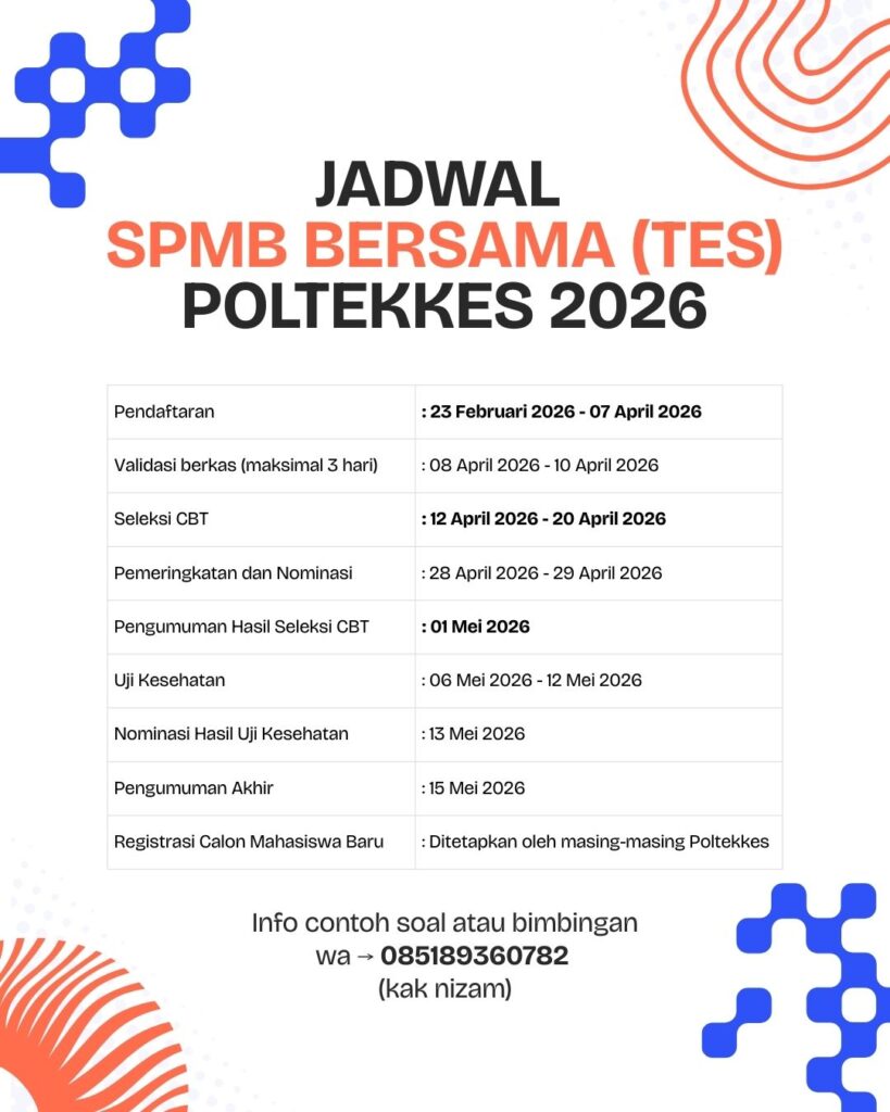 JADWAL SPMB BERSAMA POLTEKKES 2026